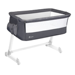 Lionelo - Patut co-sleeper Theo 2 in 1, Cu setare unghiulara, Reglabil in 5 pozitii pe inaltime, Dark Grey