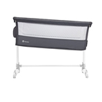 Lionelo - Patut co-sleeper Theo 2 in 1, Cu setare unghiulara, Reglabil in 5 pozitii pe inaltime, Dark Grey