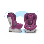 Lionelo - Scaun auto Bastiaan Pozitie de somn, Rotire 360 grade, 0-36 Kg, Cu Isofix si Centura Top Tether, Violet