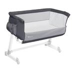 Lionelo - Patut co-sleeper Theo 2 in 1, Cu setare unghiulara, Reglabil in 5 pozitii pe inaltime, Dark Grey