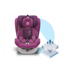 Lionelo - Scaun auto Bastiaan Pozitie de somn, Rotire 360 grade, 0-36 Kg, Cu Isofix si Centura Top Tether, Violet