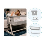 Lionelo - Patut co-sleeper Theo 2 in 1, Cu setare unghiulara, Reglabil in 5 pozitii pe inaltime, Grey