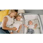 Lionelo - Patut co-sleeper Theo 2 in 1, Cu setare unghiulara, Reglabil in 5 pozitii pe inaltime, Dark Grey