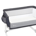 Lionelo - Patut co-sleeper Theo 2 in 1, Cu setare unghiulara, Reglabil in 5 pozitii pe inaltime, Dark Grey