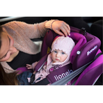 Lionelo - Scaun auto Bastiaan Pozitie de somn, Rotire 360 grade, 0-36 Kg, Cu Isofix si Centura Top Tether, Violet