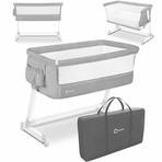 Lionelo - Patut co-sleeper Theo 2 in 1, Cu setare unghiulara, Reglabil in 5 pozitii pe inaltime, Grey