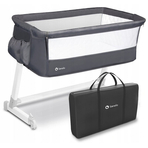 Lionelo - Patut co-sleeper Theo 2 in 1, Cu setare unghiulara, Reglabil in 5 pozitii pe inaltime, Dark Grey