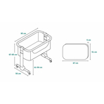 Lionelo - Patut co-sleeper Timon Pliabil, 3 in 1, Cu setare unghiulara, Reglabil in 6 pozitii pe inaltime, Din Aluminiu, 90x50 cm, Gri