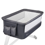 Lionelo - Patut co-sleeper Theo 2 in 1, Cu setare unghiulara, Reglabil in 5 pozitii pe inaltime, Dark Grey