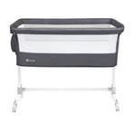 Lionelo - Patut co-sleeper Theo 2 in 1, Cu setare unghiulara, Reglabil in 5 pozitii pe inaltime, Dark Grey