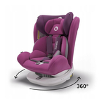 Lionelo - Scaun auto Bastiaan Pozitie de somn, Rotire 360 grade, 0-36 Kg, Cu Isofix si Centura Top Tether, Violet