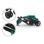 Lionelo - Carucior sport Emma Plus, Cu tavita, 2 Suporturi pentru pahar, Geanta accesorii, Vivid Turquoise