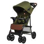 Lionelo - Carucior sport Emma Plus, Cu tavita, 2 Suporturi pentru pahar, Geanta accesorii, Forest Green