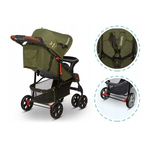 Lionelo - Carucior sport Emma Plus, Cu tavita, 2 Suporturi pentru pahar, Geanta accesorii, Forest Green