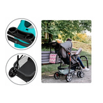 Lionelo - Carucior sport Emma Plus, Cu tavita, 2 Suporturi pentru pahar, Geanta accesorii, Vivid Turquoise