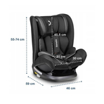 Lionelo - Scaun auto Oliver Carbon Spatar reglabil, Protectie laterala, Top Tether, 9-36 Kg, cu Isofix, Negru