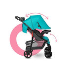 Lionelo - Carucior sport Emma Plus, Cu tavita, 2 Suporturi pentru pahar, Geanta accesorii, Vivid Turquoise