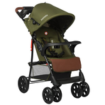 Lionelo - Carucior sport Emma Plus, Cu tavita, 2 Suporturi pentru pahar, Geanta accesorii, Forest Green