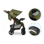 Lionelo - Carucior sport Emma Plus, Cu tavita, 2 Suporturi pentru pahar, Geanta accesorii, Forest Green