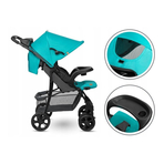 Lionelo - Carucior sport Emma Plus, Cu tavita, 2 Suporturi pentru pahar, Geanta accesorii, Vivid Turquoise