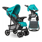 Lionelo - Carucior sport Emma Plus, Cu tavita, 2 Suporturi pentru pahar, Geanta accesorii, Vivid Turquoise