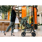 Lionelo - Carucior sport Emma Plus, Cu tavita, 2 Suporturi pentru pahar, Geanta accesorii, Forest Green