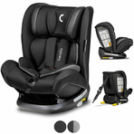 Lionelo - Scaun auto Oliver Carbon Spatar reglabil, Protectie laterala, Top Tether, 9-36 Kg, cu Isofix, Negru