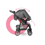 Lionelo - Carucior sport Emma Plus, Cu tavita, 2 Suporturi pentru pahar, Geanta accesorii, Pink Scandi