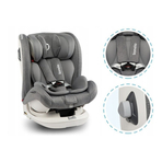 Lionelo - Scaun auto Bastiaan RWF Pozitie de somn, Protectie laterala, Rotire 360 grade, 0-36 Kg, Cu Isofix si Centura Top Tether, Gri