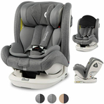 Lionelo - Scaun auto Bastiaan RWF Pozitie de somn, Protectie laterala, Rotire 360 grade, 0-36 Kg, Cu Isofix si Centura Top Tether, Gri