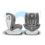 Lionelo - Scaun auto Bastiaan RWF Pozitie de somn, Protectie laterala, Rotire 360 grade, 0-36 Kg, Cu Isofix si Centura Top Tether, Gri