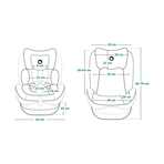 Lionelo - Scaun auto Bastiaan One Pozitie de somn, Protectie laterala, Rotire 360 grade, Top Tether, 0-36 Kg, cu Isofix, Gri