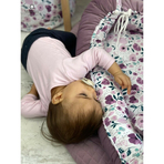 MimiNu - Cosulet bebelus pentru dormit cu doua fete, Baby Cocoon 75x55 cm, Husa 100% bumbac si catifea moale, Velvet Flower Garden