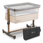 Lionelo - Patut co-sleeper Leonie Cu sistem de leganare, Cu setare unghiulara, Reglabil in 5 pozitii pe inaltime, Beige Sand