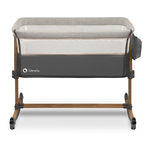 Lionelo - Patut co-sleeper Leonie Cu sistem de leganare, Cu setare unghiulara, Reglabil in 5 pozitii pe inaltime, Grey Stone