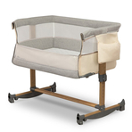 Lionelo - Patut co-sleeper Leonie Cu sistem de leganare, Cu setare unghiulara, Reglabil in 5 pozitii pe inaltime, Beige Sand