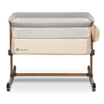 Lionelo - Patut co-sleeper Leonie Cu sistem de leganare, Cu setare unghiulara, Reglabil in 5 pozitii pe inaltime, Beige Sand