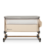 Lionelo - Patut co-sleeper Leonie Cu sistem de leganare, Cu setare unghiulara, Reglabil in 5 pozitii pe inaltime, Beige Sand