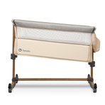 Lionelo - Patut co-sleeper Leonie Cu sistem de leganare, Cu setare unghiulara, Reglabil in 5 pozitii pe inaltime, Beige Sand