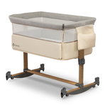 Lionelo - Patut co-sleeper Leonie Cu sistem de leganare, Cu setare unghiulara, Reglabil in 5 pozitii pe inaltime, Beige Sand