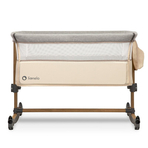 Lionelo - Patut co-sleeper Leonie Cu sistem de leganare, Cu setare unghiulara, Reglabil in 5 pozitii pe inaltime, Beige Sand