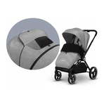 Lionelo - Carucior compact Mika, 2 in 1, Cadru din aluminiu, Cu landou intarit si salteluta moale, Reversibil, Maner ajustabil, Huse pentru picioare, Plasa de tantari, Husa de ploaie, Pana la 22 kg, Gri Deschis