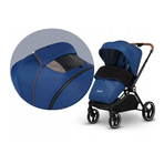 Lionelo - Carucior compact Mika, 2 in 1, Cadru din aluminiu, Cu landou intarit si salteluta moale, Reversibil, Maner ajustabil, Huse pentru picioare, Plasa de tantari, Husa de ploaie, Pana la 22 kg, Albastru