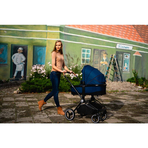 Lionelo - Carucior compact Mika, 2 in 1, Cadru din aluminiu, Cu landou intarit si salteluta moale, Reversibil, Maner ajustabil, Huse pentru picioare, Plasa de tantari, Husa de ploaie, Pana la 22 kg, Albastru