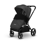 Lionelo - Carucior compact Mika, 2 in 1, Cadru din aluminiu, Cu landou intarit si salteluta moale, Reversibil, Maner ajustabil, Huse pentru picioare, Plasa de tantari, Husa de ploaie, Pana la 22 kg, Gri Inchis