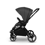 Lionelo - Carucior compact Mika, 2 in 1, Cadru din aluminiu, Cu landou intarit si salteluta moale, Reversibil, Maner ajustabil, Huse pentru picioare, Plasa de tantari, Husa de ploaie, Pana la 22 kg, Gri Inchis