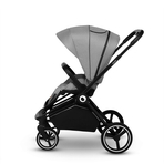 Lionelo - Carucior compact Mika, 2 in 1, Cadru din aluminiu, Cu landou intarit si salteluta moale, Reversibil, Maner ajustabil, Huse pentru picioare, Plasa de tantari, Husa de ploaie, Pana la 22 kg, Gri Deschis