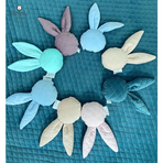 MimiNu - Jucarie zornaitoare din catifea matlasata, Mini Bunny, Blue