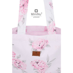 MimiNu - Sacosa textila Maxi, Pentru mamici, 38x40 cm, Din bumbac, Peonie Pink