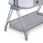 Lionelo - Patut co-sleeper Luna, 2 in 1, Cu laterala culisanta, Cu setare unghiulara, Cu roti, Reglabil in 6 pozitii pe inaltime, Gri deschis